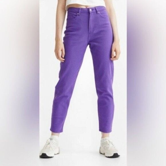 J. Crew Women’s 31 Jeans Toothpick Mid Rise Ankle Crop Purple - Picture 1 of 7